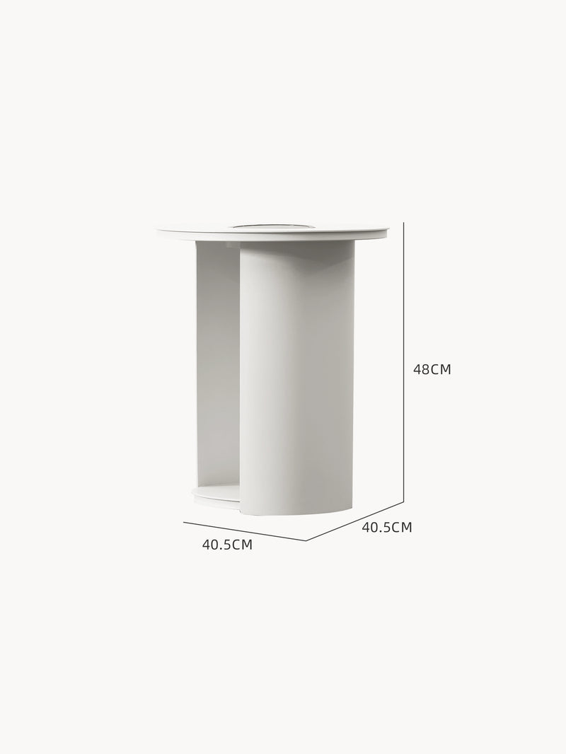 Baden-Baden Multifunktionale Runder Couchtisch mit Solarlicht
