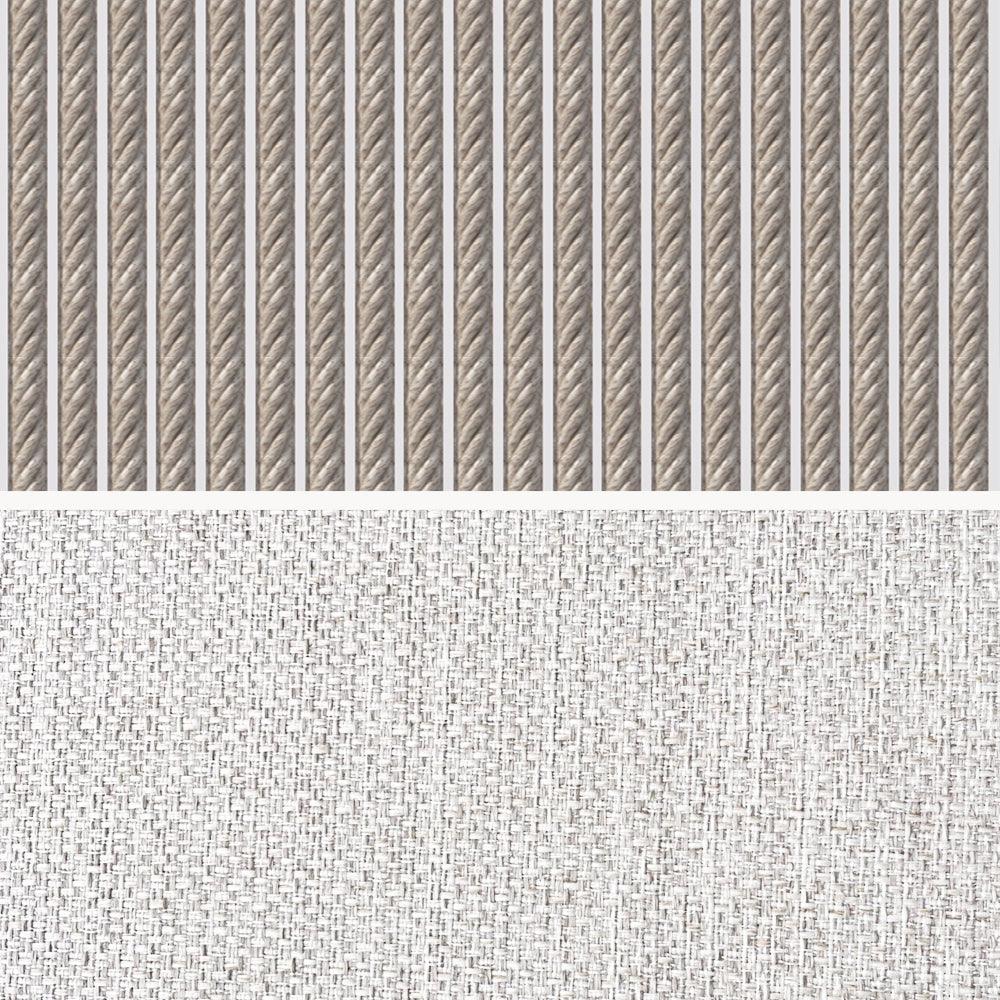 Kapalai Garten Loungesofa Serie Stoffmuster zeigt eine Nahaufnahme eines strukturierten Stoffes mit einem subtilen Muster, das die Qualität und Detailgenauigkeit des modularen Outdoor-Designs von Finqa GmbH widerspiegelt.