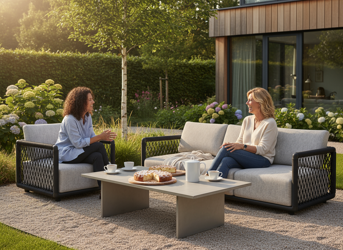 Mit Farben und Kissen die Gartenbank zum Highlight machen