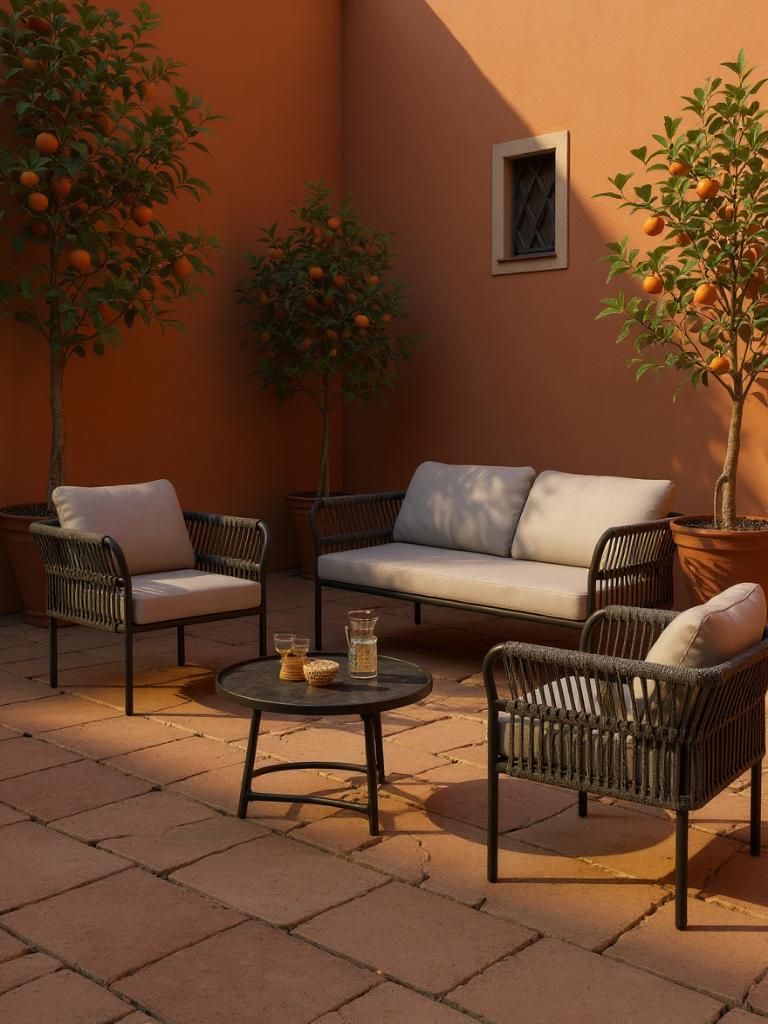 Kompakte Gartenmöbel für schmale Flächen effektiv arrangieren