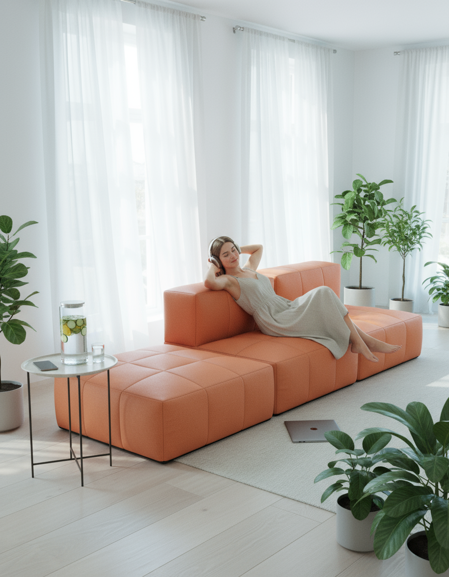 Eine Ottomane mit waschbarem Bezug rettet Ihren Familienalltag