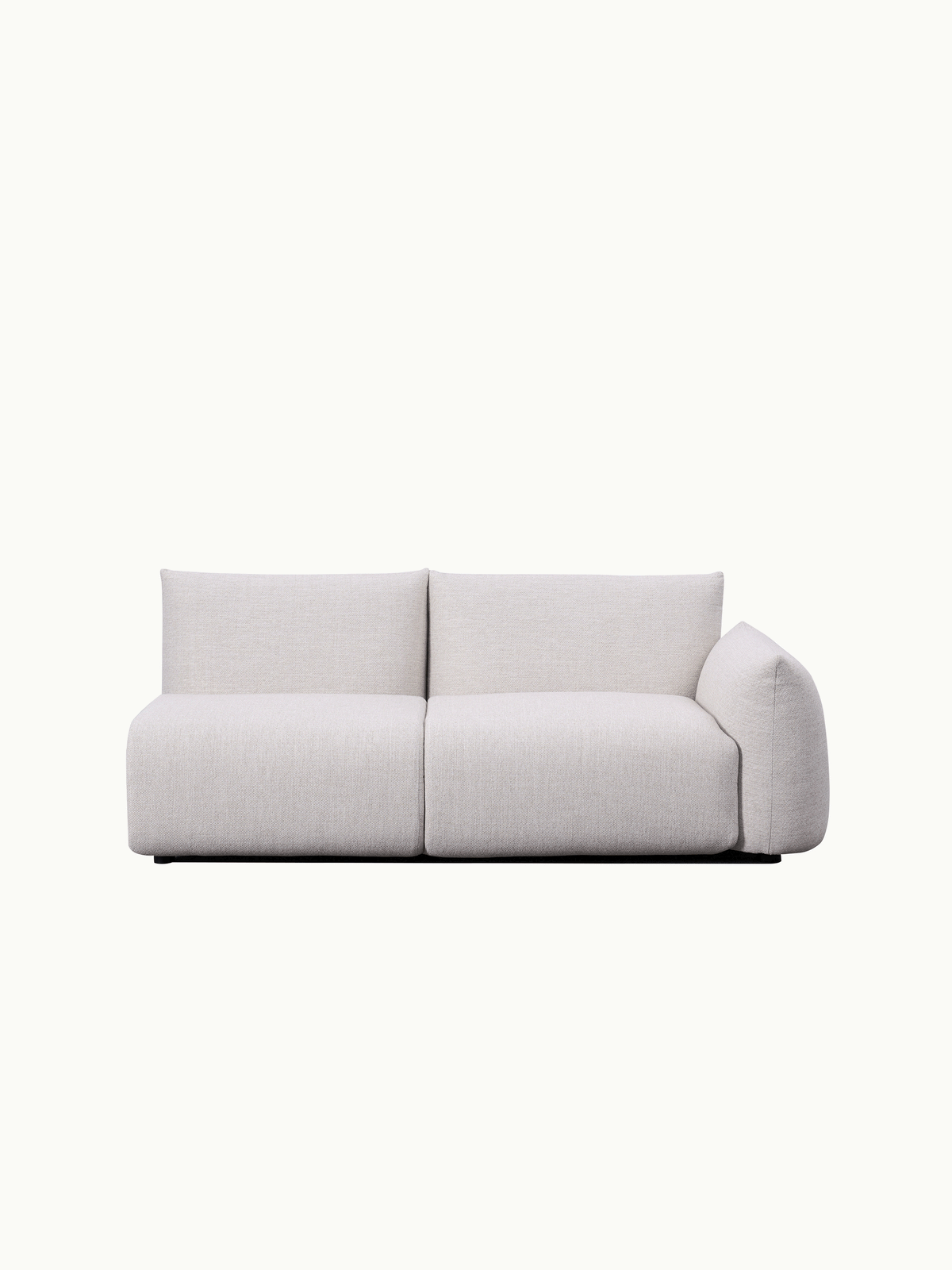 BabyMax Einzelartikel 2-Sitzer mit einer Armlehne: Ein modular aufgebautes Sofa ohne Rückenlehne, bestehend aus zwei Sitzmodulen und einer rechten Armlehne, ideal für flexible, stilvolle Garten- und Terrassengestaltung von Finqa GmbH.