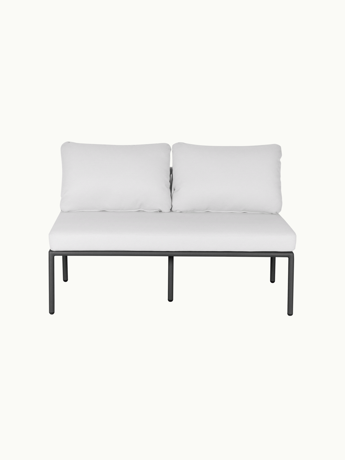 Malaga 3-Sitzer Gartensofa mit zwei Armlehnen zeigt ein elegantes, modulares Design aus pulverbeschichtetem Aluminium und wetterfestem Olefin-Stoff, ideal für flexible Terrassengestaltungen mit hohem Komfort.