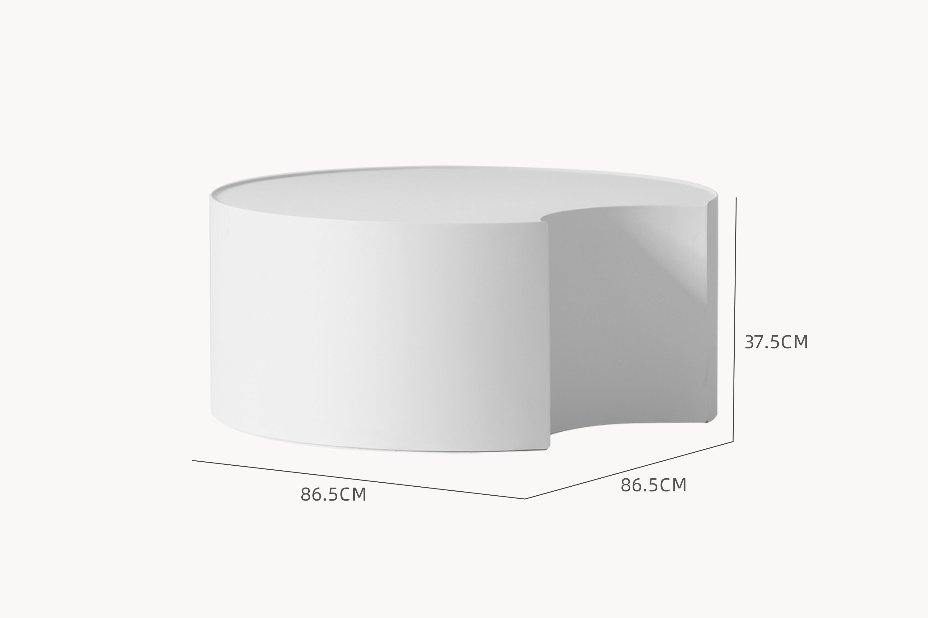Speyer Crescent Couchtisch - Aluminium pulverbeschichtet-Weiß, rechteckig mit abgerundeten Kanten, präsentiert sich mit eleganter und moderner Ästhetik, ideal für stilvolle, wetterfeste Outdoor-Gestaltungen von Finqa GmbH.