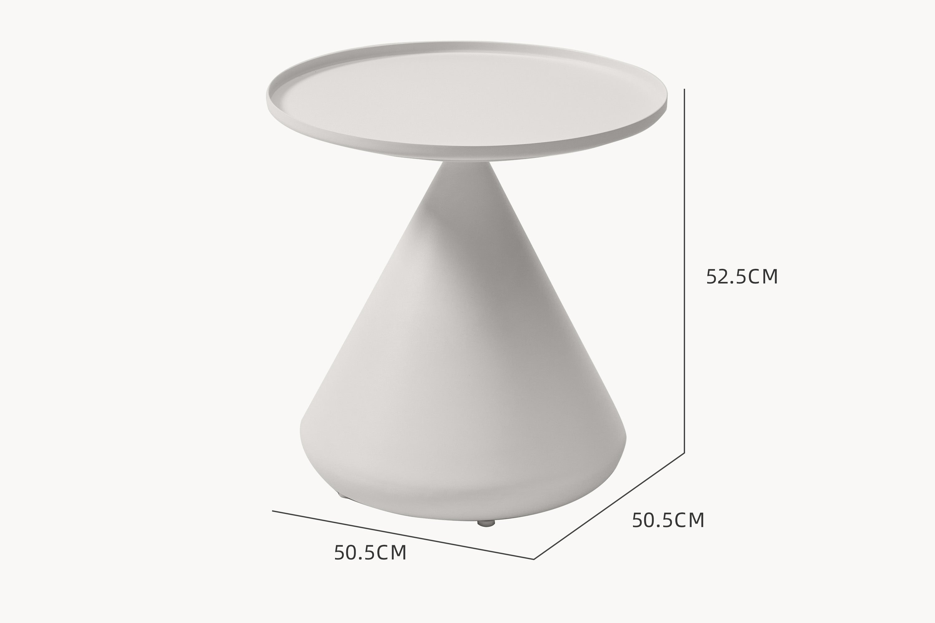 Keukenhof Spitz zulaufender Couchtisch mit gerollten Kanten - Aluminium pulverbeschichtet; ein stilvoller, künstlerischer Tisch, ideal für moderne Outdoor-Bereiche, harmoniert mit Finqa GmbHs nachhaltigem Designansatz.