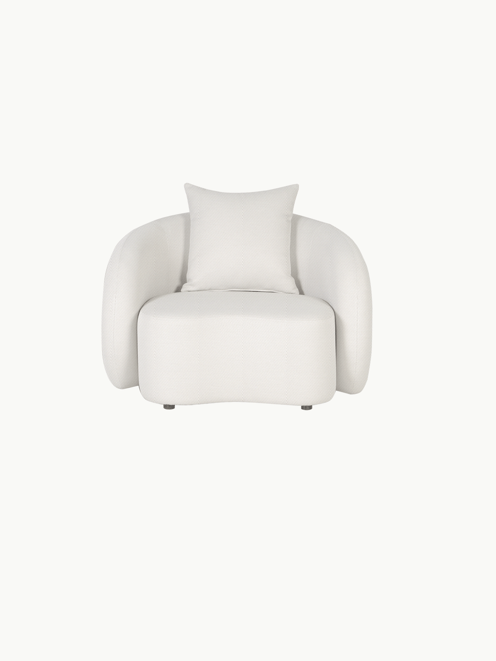 Santorini Garten Loungesofa Set (8-Sitzer): Moderner Lounge-Stuhl mit geschwungenen Armlehnen, dickem Sitzkissen und passendem Kissen. Ideal für flexible, stilvolle Outdoor-Gestaltung, inspiriert von mediterranem Design und Finqa's nachhaltiger Eleganz.