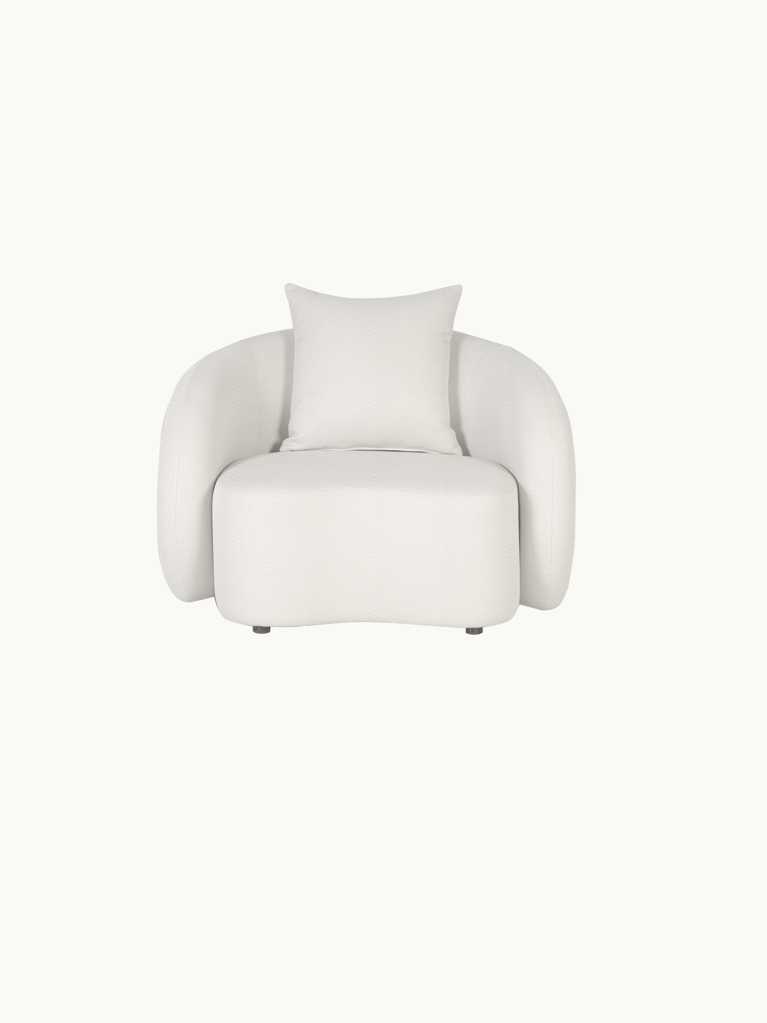 Santorini Garten Loungesofa Set (8-Sitzer): Moderner Lounge-Stuhl mit geschwungenen Armlehnen, dickem Sitzkissen und passendem Kissen. Ideal für flexible, stilvolle Outdoor-Gestaltung, inspiriert von mediterranem Design und Finqa's nachhaltiger Eleganz.