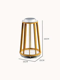 Solar Garten Lampe Aluminium Teakholzimitation