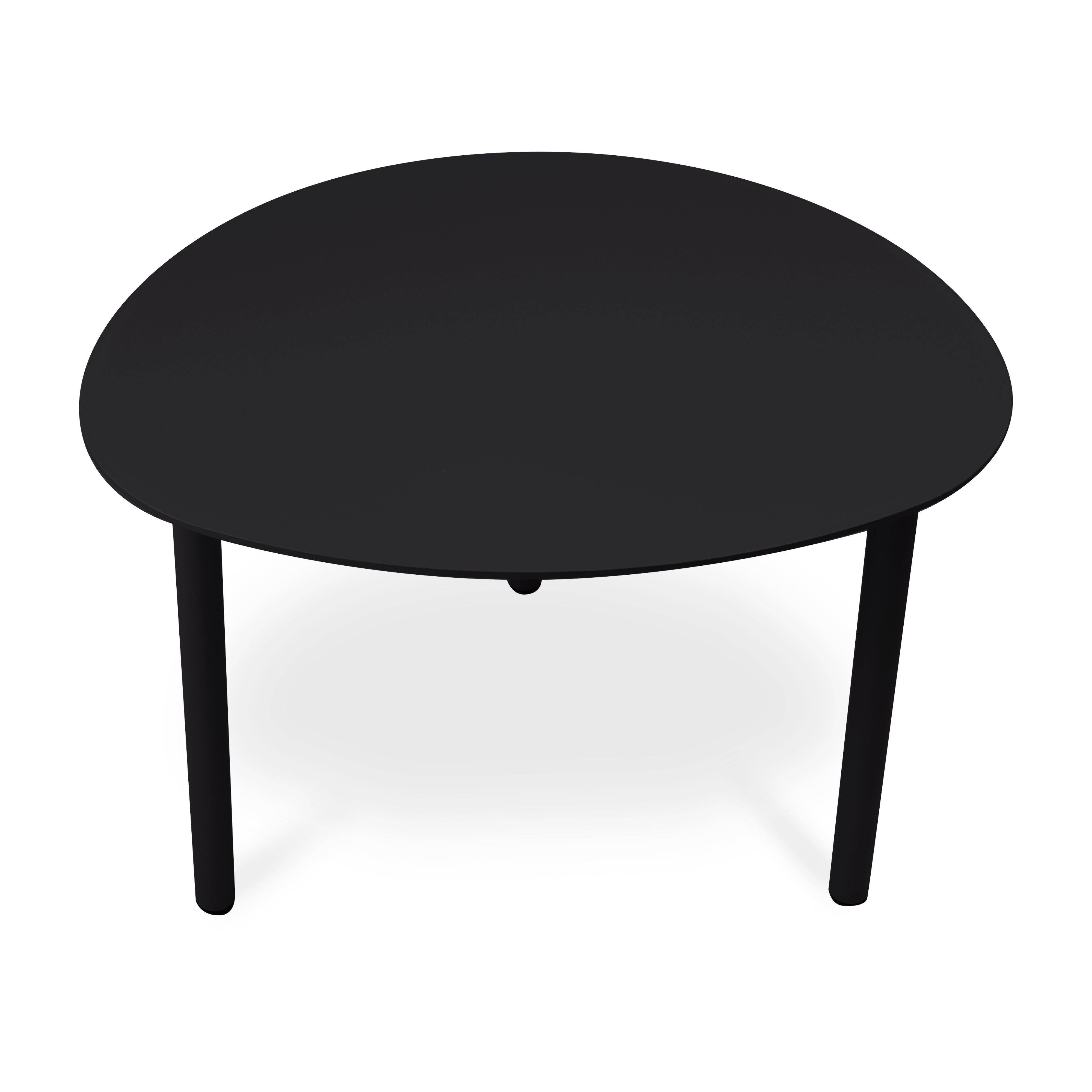 Finqa Valencia-S Lounge Beistelltisch aus Aluminium-Pulverbeschichtung, kompakte runde Form mit stabilen Beinen, ideal für vielseitige Nutzung drinnen und draußen, passend zu modularen Outdoor-Möbeln von Finqa.