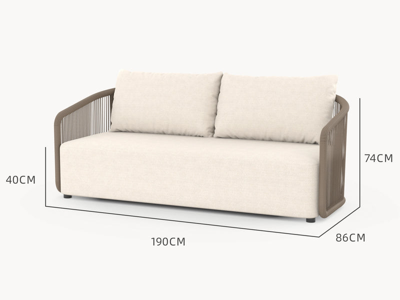 Kapalai 2-Sitzer Gartensofa mit zwei Armlehnen