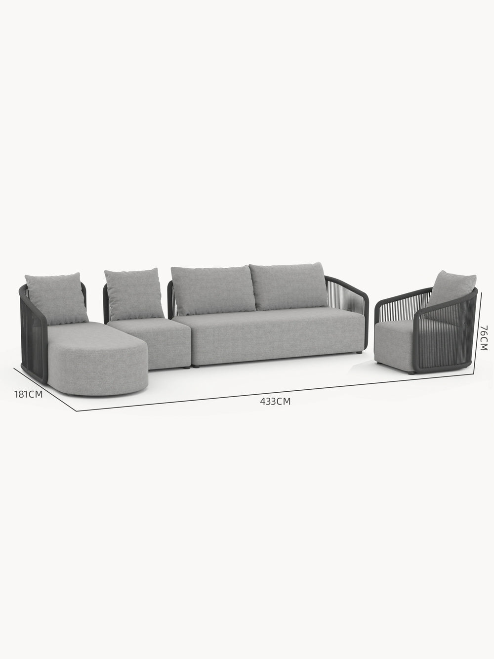 Kapalai Garten Loungesofa Set (6-Sitzer)