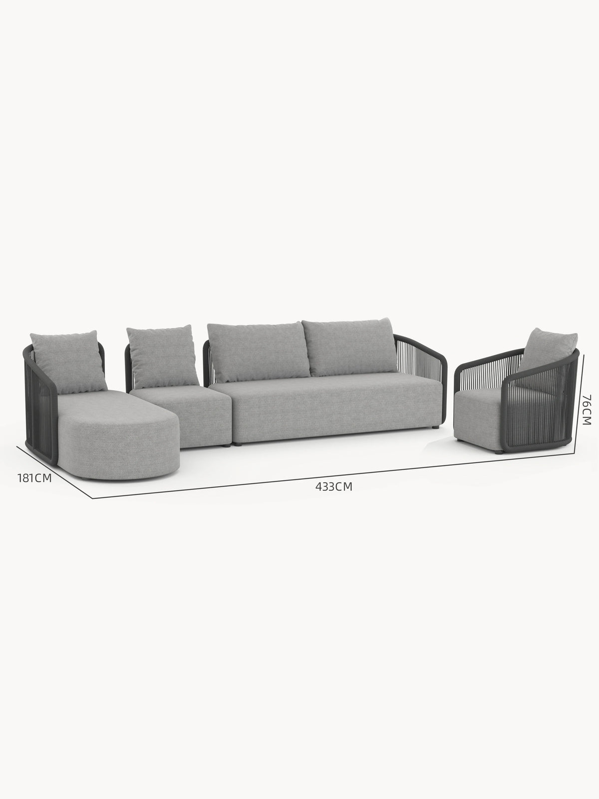 Kapalai Garten Loungesofa Set (6-Sitzer)
