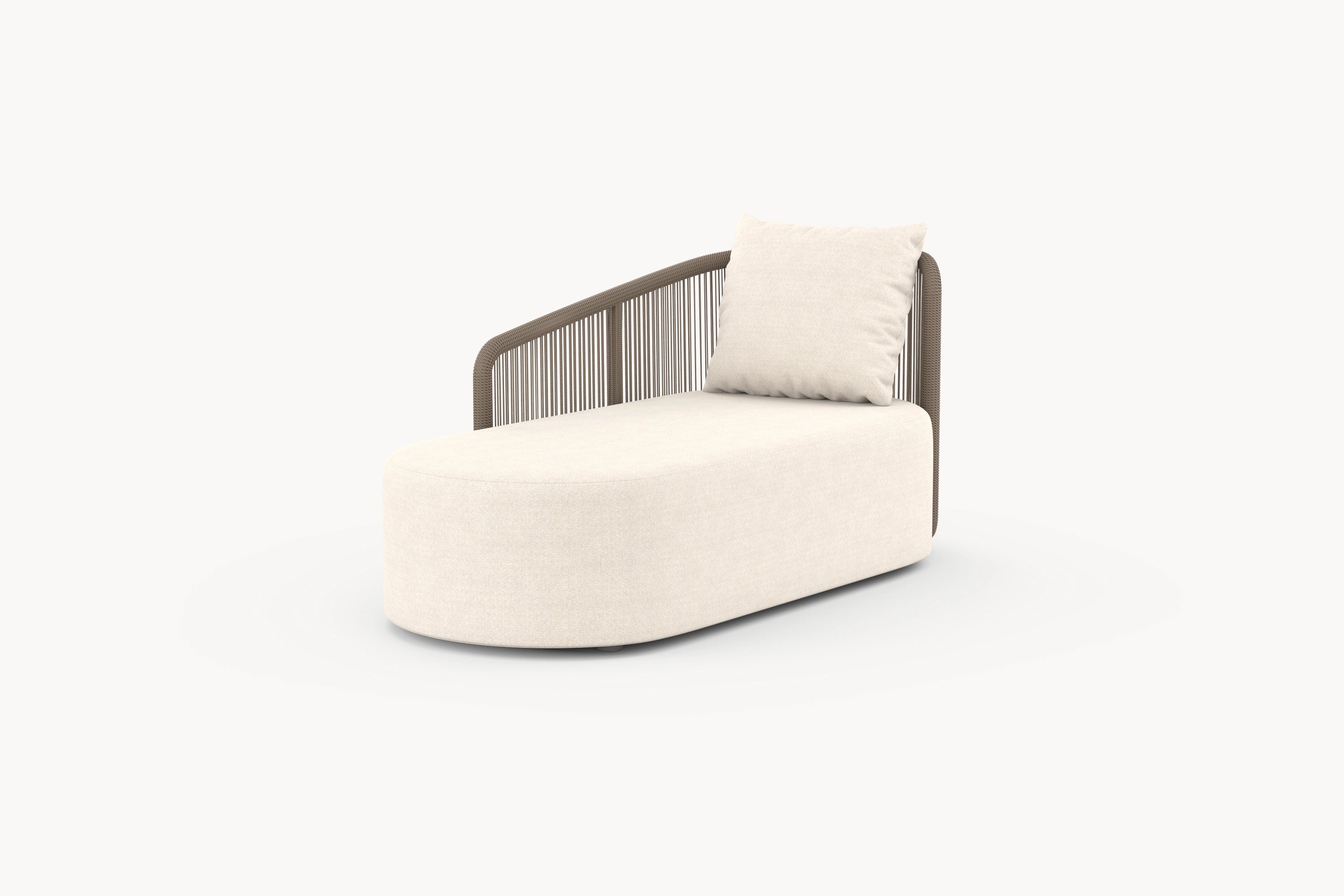 Kapalai Garten Couchtisch Fußstütze mit kunstvoll verflochtenem Seildesign, das minimalistische Eleganz und Funktionalität vereint; ideal zur flexiblen Gestaltung stilvoller Außenbereiche.