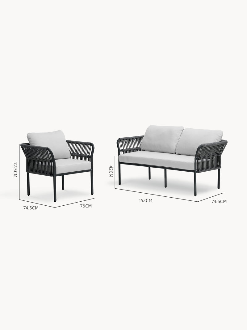 Malaga Garten Ecklounge Set (3-Sitzer)