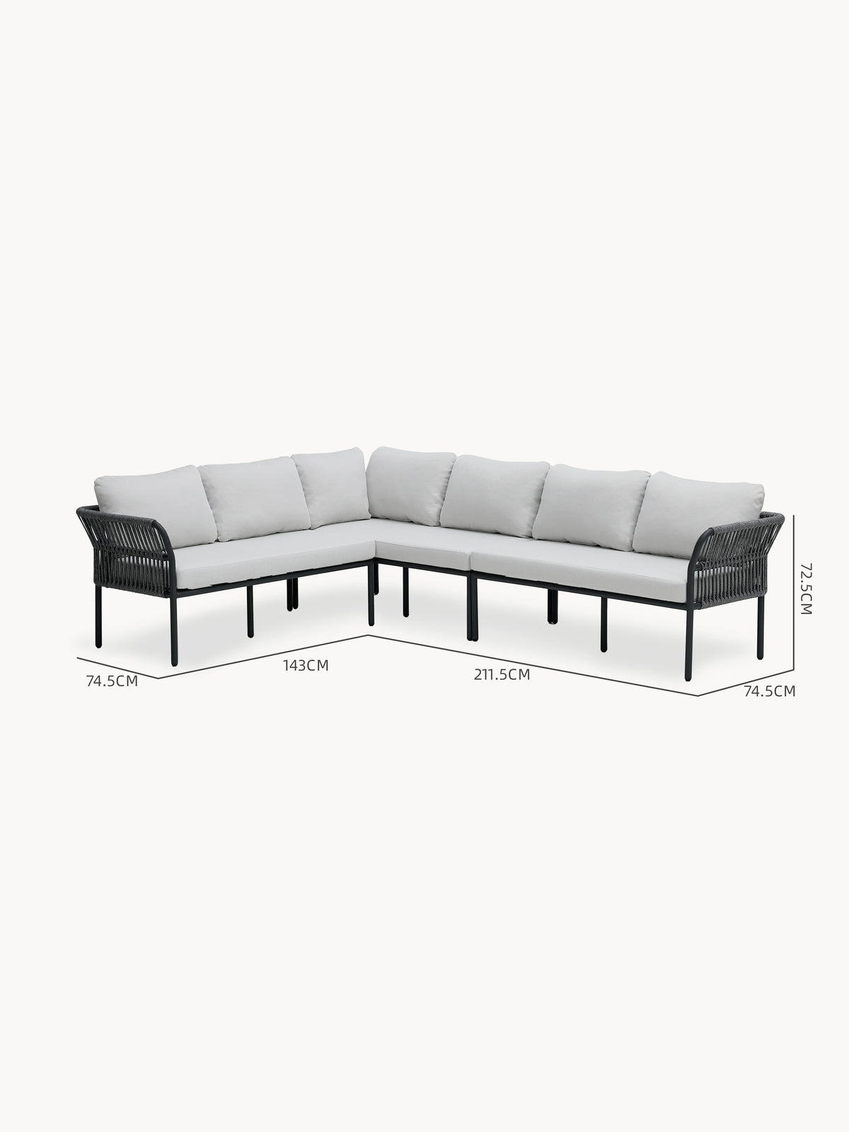 Malaga Garten Ecklounge Set (6-Sitzer)