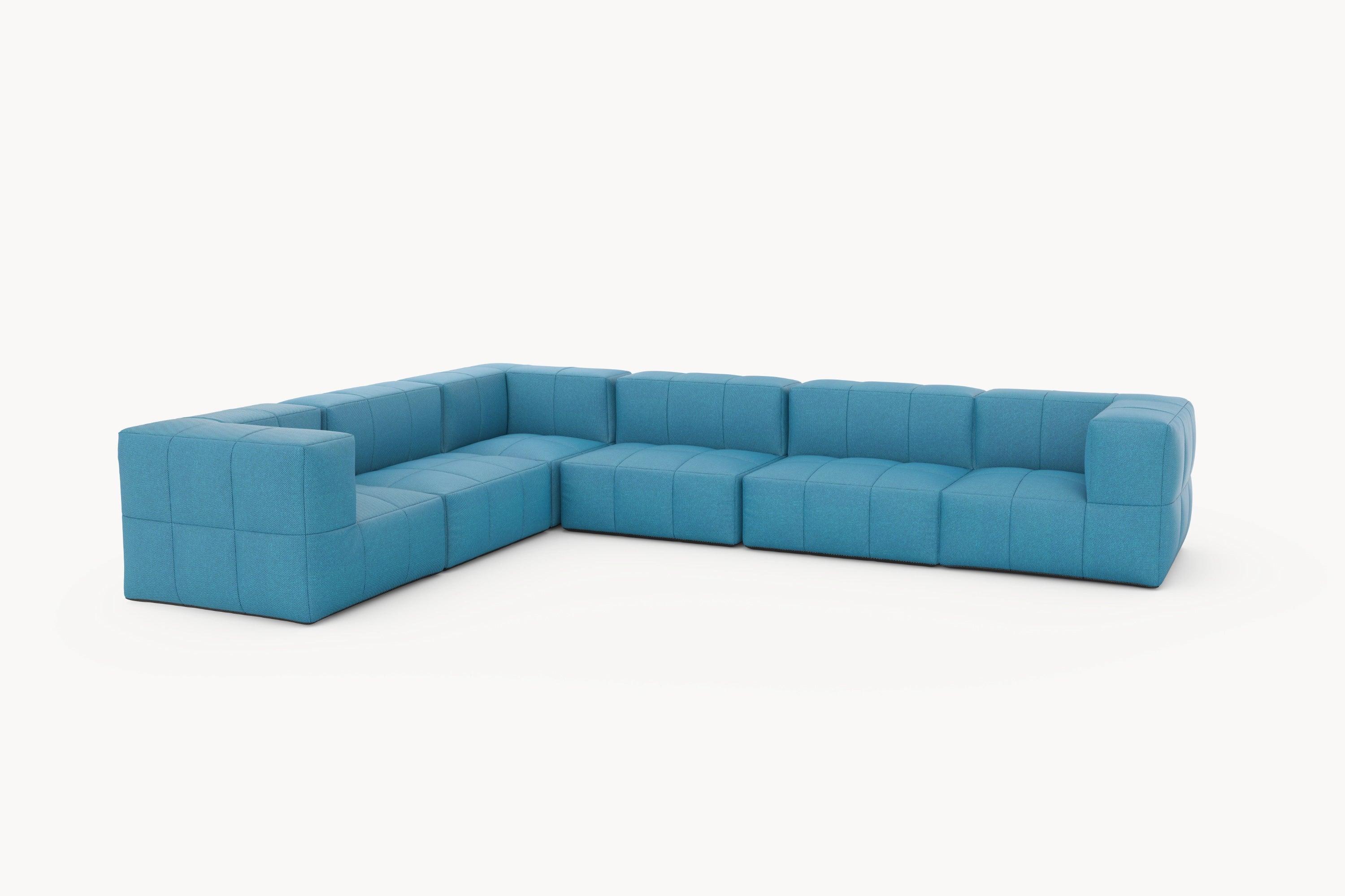 Marshmallow Modular Sofa Set (6-Sitzer) von Finqa: Hochwertiges, modulares Sofa, inspiriert von Marshmallows, bietet Flexibilität und Komfort. Ideal für individuelle Gestaltung von Lounges in Gärten oder Terrassen.
