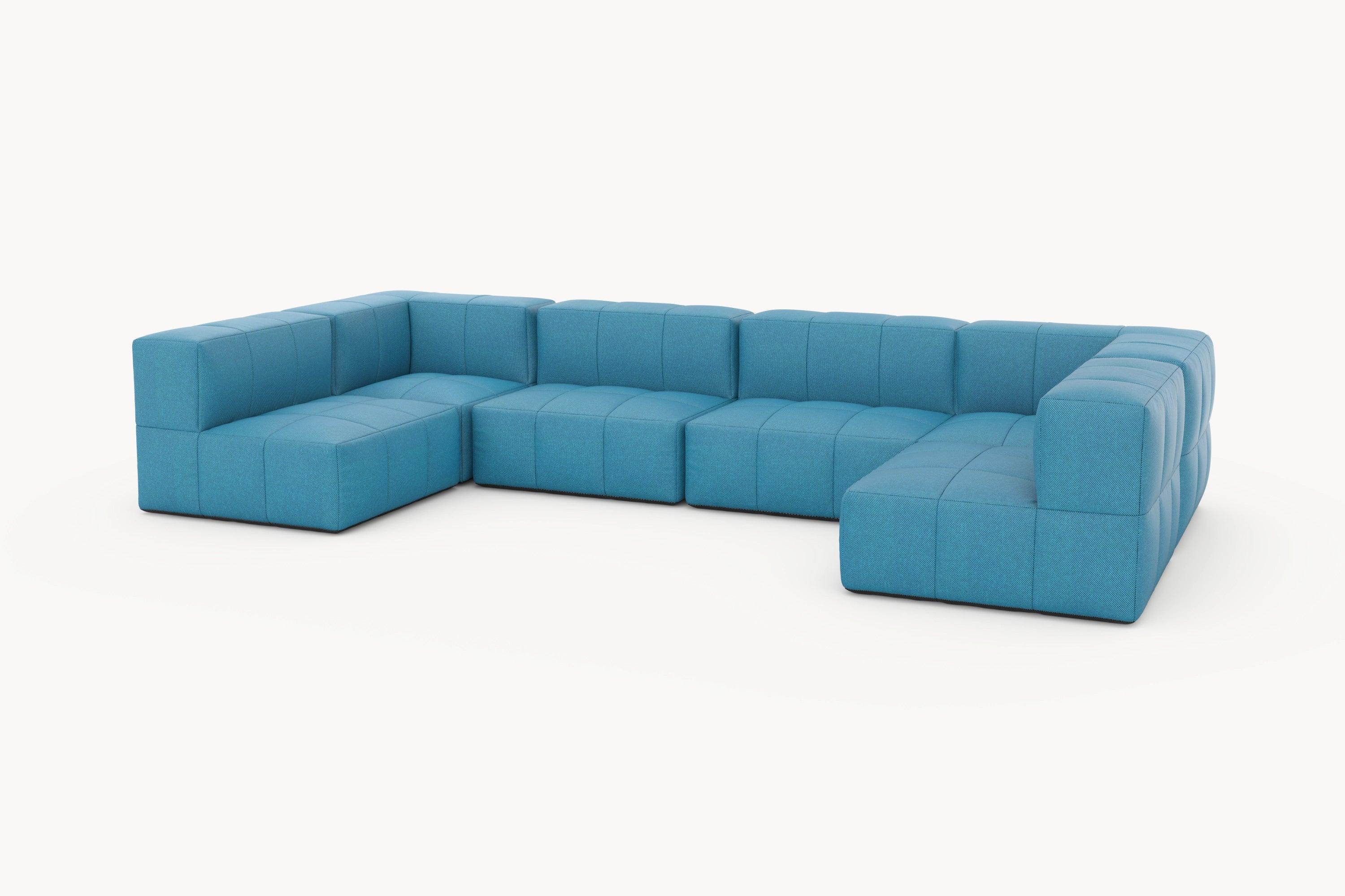 Marshmallow Modular Sofa Set (6-Sitzer) von Finqa: Hochwertiges, modulares Sofa, inspiriert von Marshmallows, flexibel gestaltbar, wasserabweisend, langlebig und umweltfreundlich, ideal für stilvolle Outdoor-Bereiche.