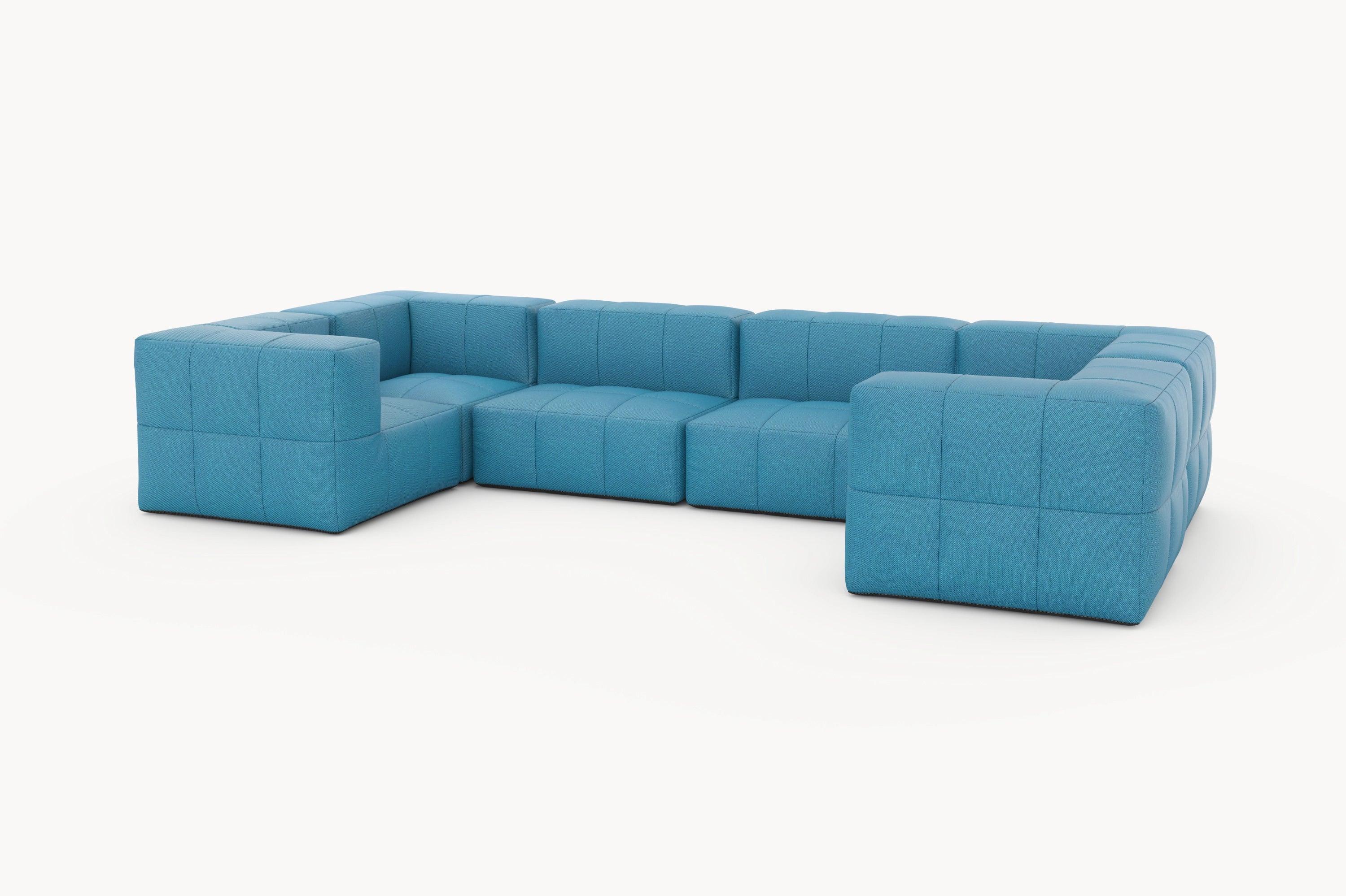 Marshmallow Modular Sofa Set (6-Sitzer) von Finqa: Ein elegantes, anpassbares Outdoor-Sofa, inspiriert von Marshmallows, mit modularen Elementen für individuelle Gestaltung, ideal für Garten oder Terrasse.