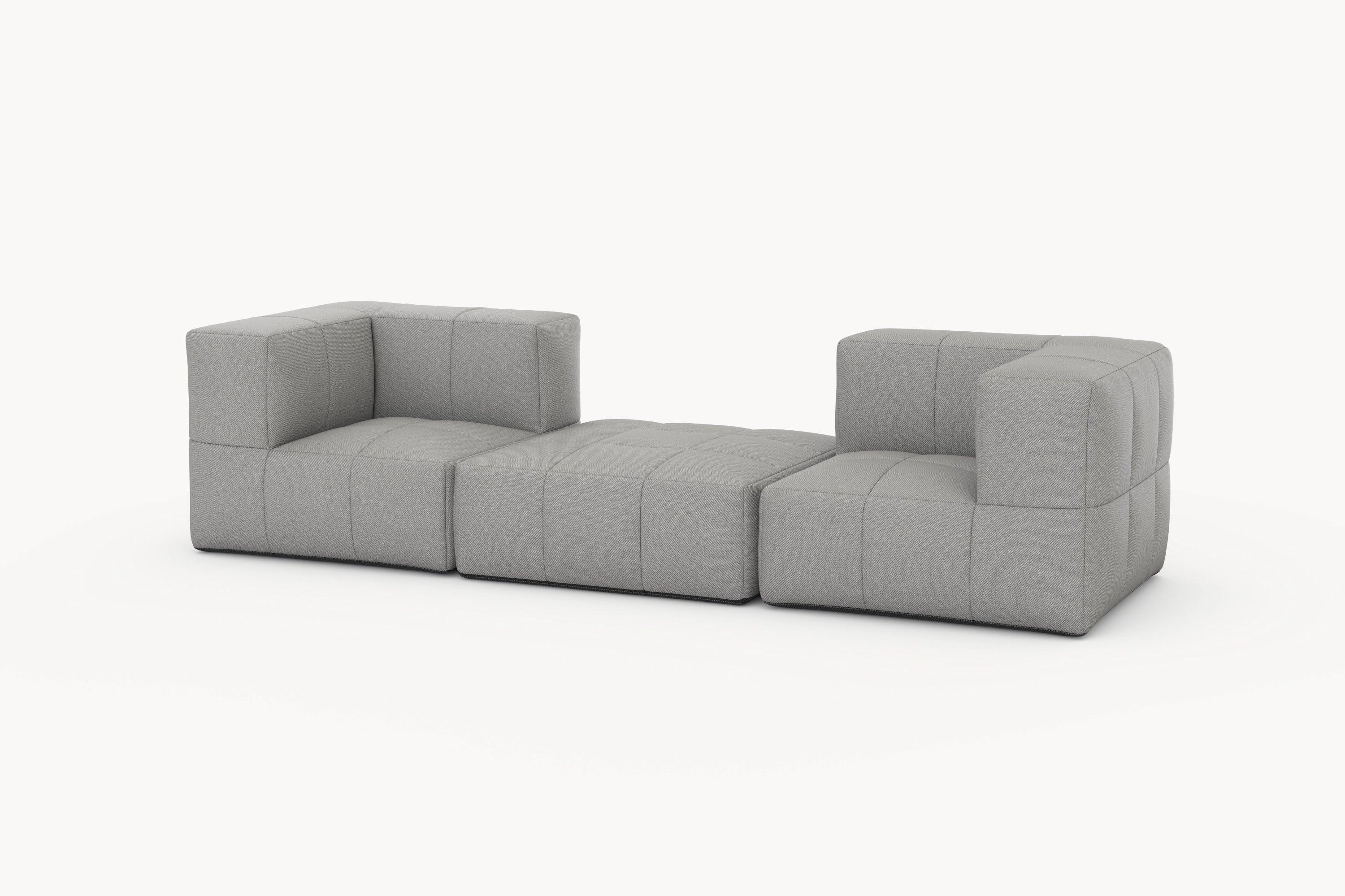 Marshmallow Modular Sofa-Lounge-Set von Finqa, inspiriert von Marshmallows. Modulares Design mit wasserabweisenden, umweltfreundlichen Materialien, ideal für Garten- und Terrassenanpassungen.