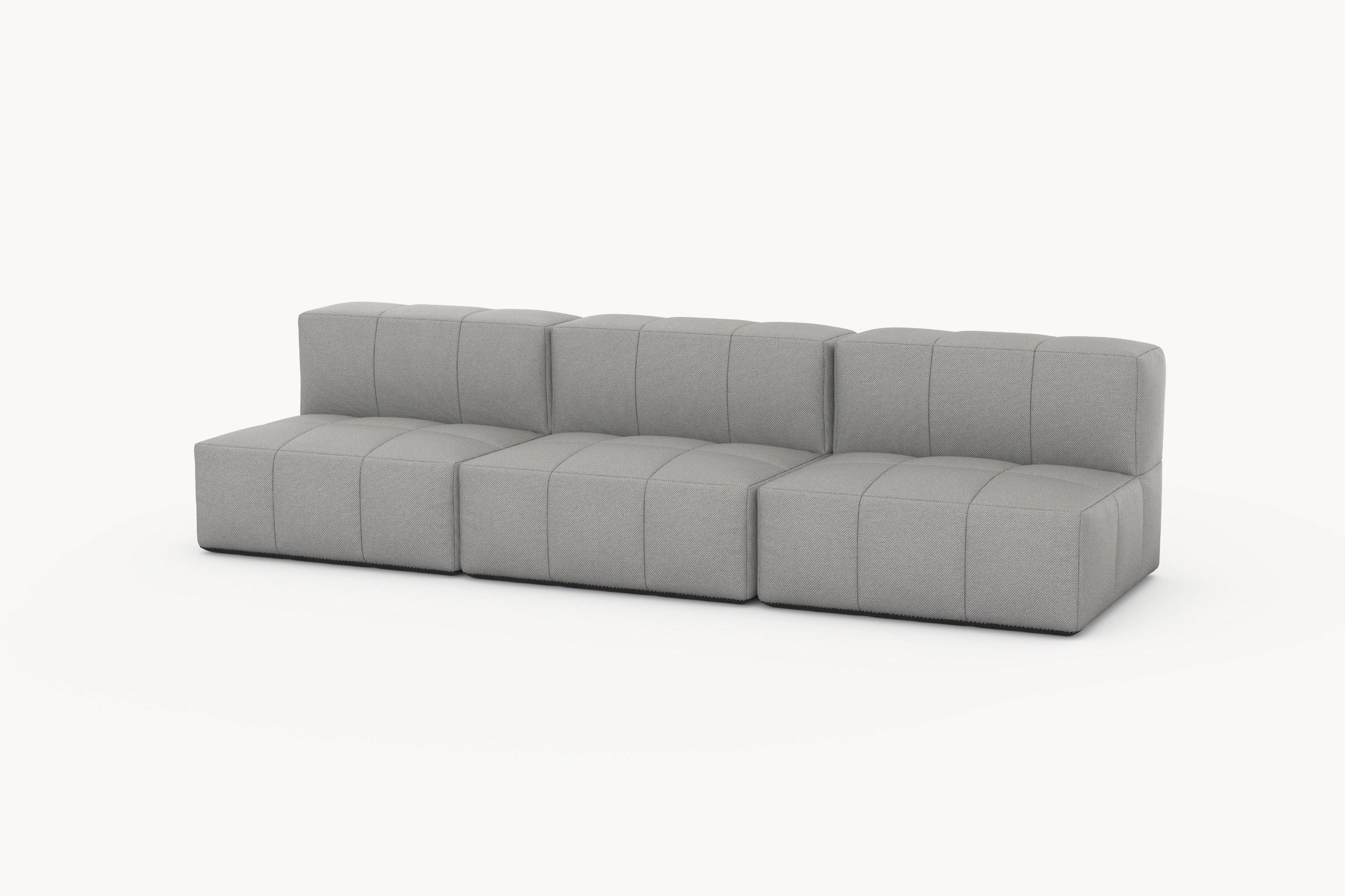 Marshmallow Modular Sofa: Graues, modulares Sofa von Finqa, inspiriert von Marshmallows, bietet Flexibilität und Komfort mit wasserabweisendem Stoff, ideal für individuelle Lounge-Gestaltung.