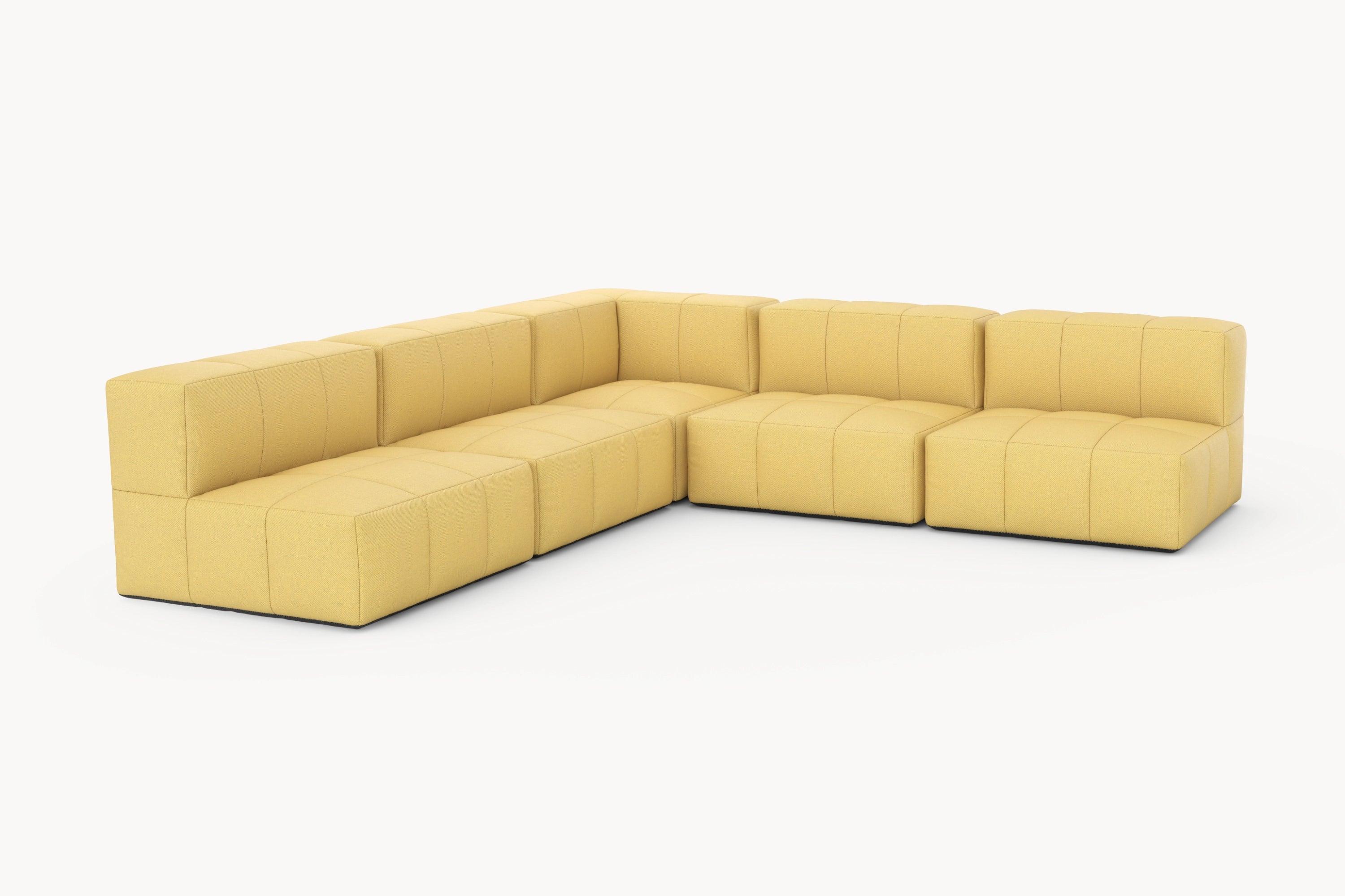 Marshmallow Modular Sofa Set (5-Sitzer) von Finqa: Elegantes, modulares Design, inspiriert von Kindheitserinnerungen an Marshmallows. Perfekt für individuelle Lounges, bietet es Flexibilität und umweltfreundliche Materialien.
