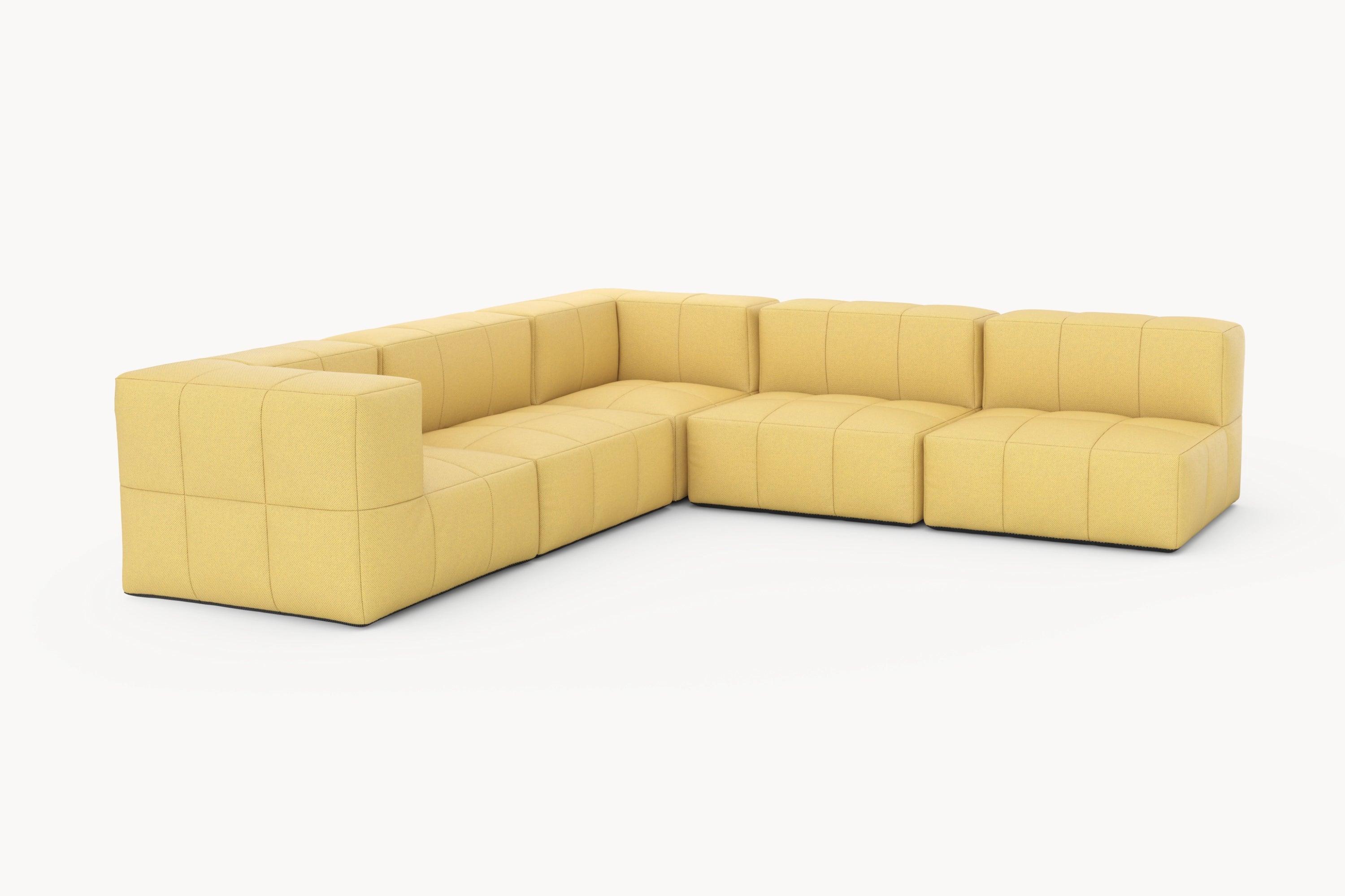 Marshmallow Modular Sofa Set (5-Sitzer) von Finqa: Ein stilvolles, modulares Sofa inspiriert von Marshmallows, ideal für flexible Outdoor-Gestaltungen. Nachhaltige Materialien, wasserabweisend und komfortabel.