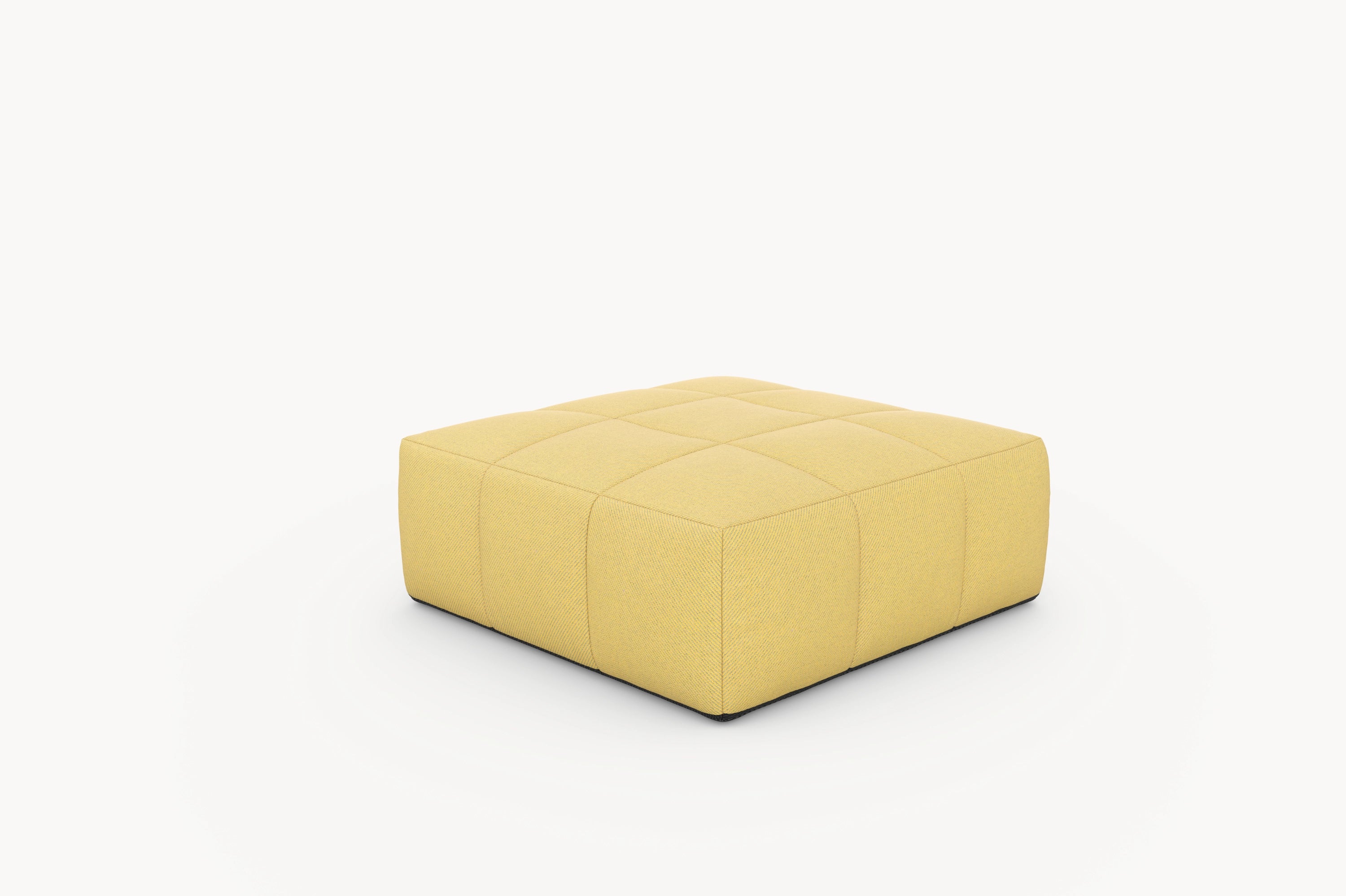 Marshmallow Serie-Bonbon Ottoman: Ein quadratischer, modischer Hocker, der als Teil der Finqa GmbH modularen Outdoor-Serie für flexiblen Komfort und nachhaltiges Design auf Terrassen und in Gärten geschaffen wurde.