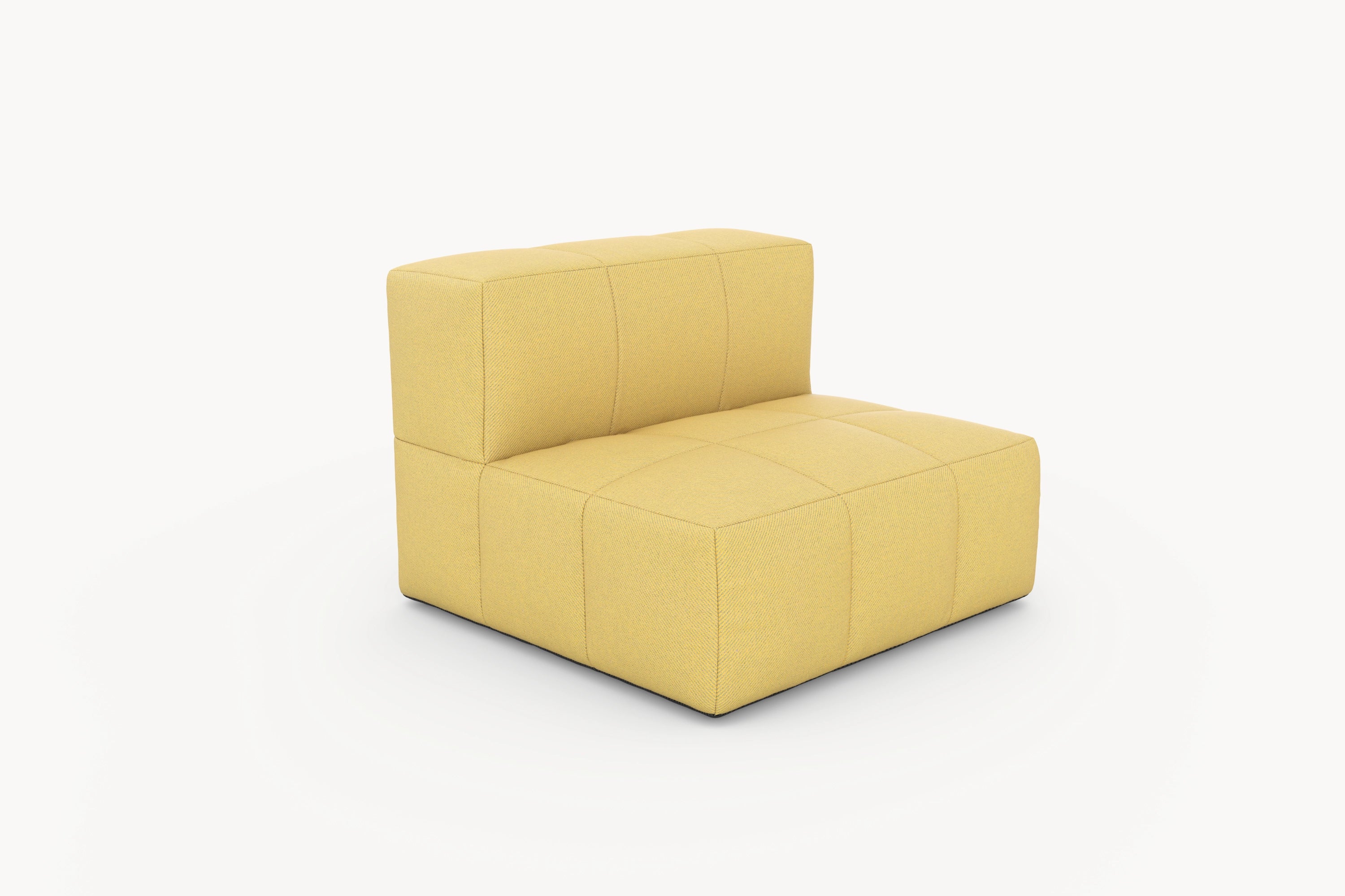Gelbes Marshmallow Serie-Bonbon Ecke: Ein modulares Sofa-Element von Finqa, inspiriert von Marshmallows, bietet Flexibilität und Komfort. Ideal für individuelle Lounges, nachhaltig und langlebig.