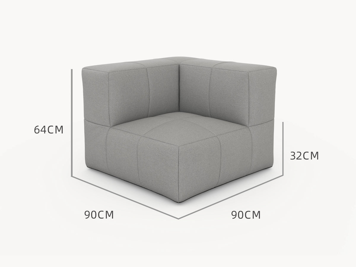 Modulares Garten-Lounge-Set Marshmallow, 3er-Set Abmessung