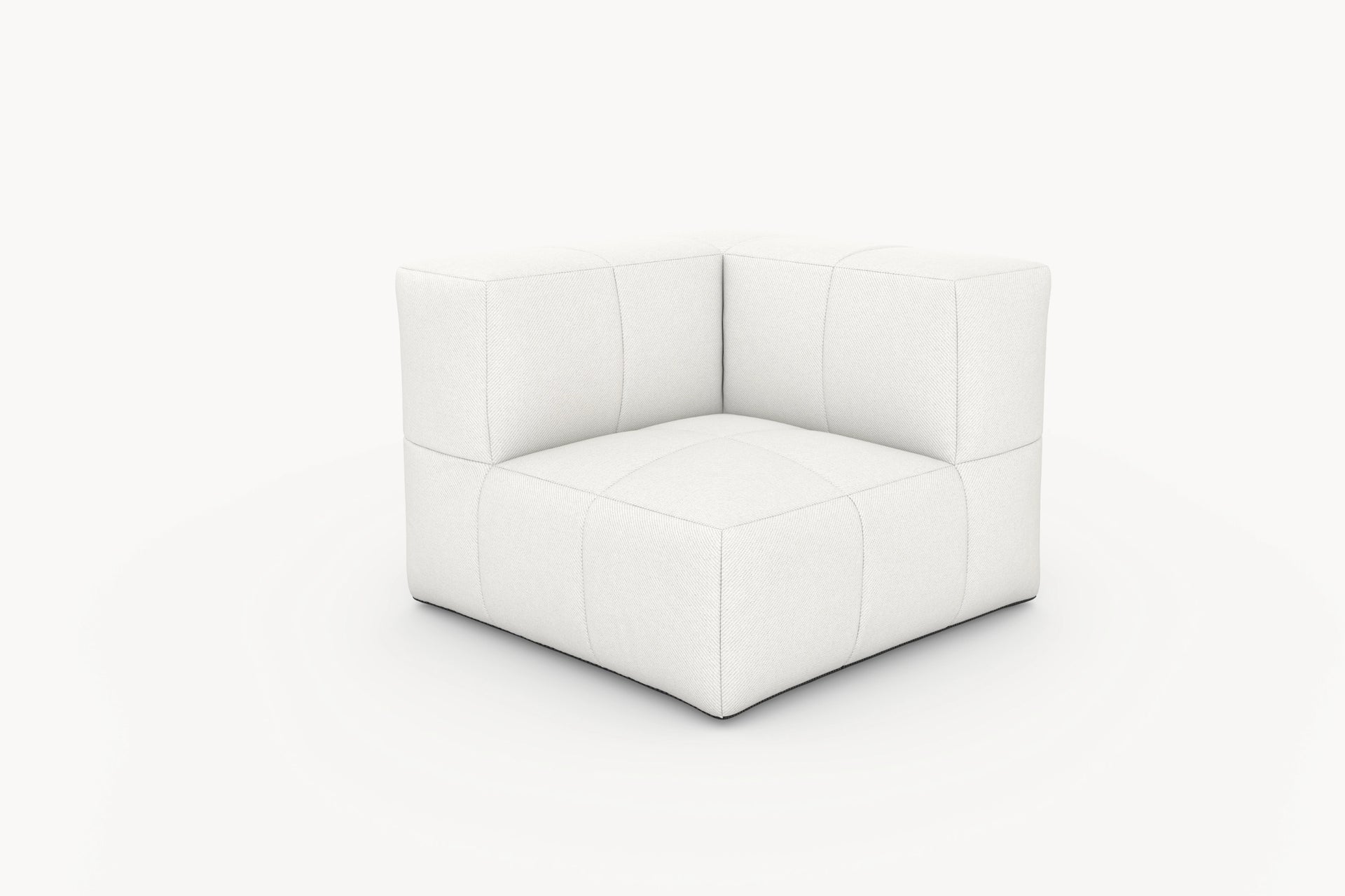 Marshmallow Serie-Bonbon Ottoman: Ein modulares, weißes Sofa-Element mit glatter, wasserabweisender Oberfläche, inspiriert von Kindheitserinnerungen. Perfekt für individuelle, nachhaltige Outdoor-Lounge-Arrangements.