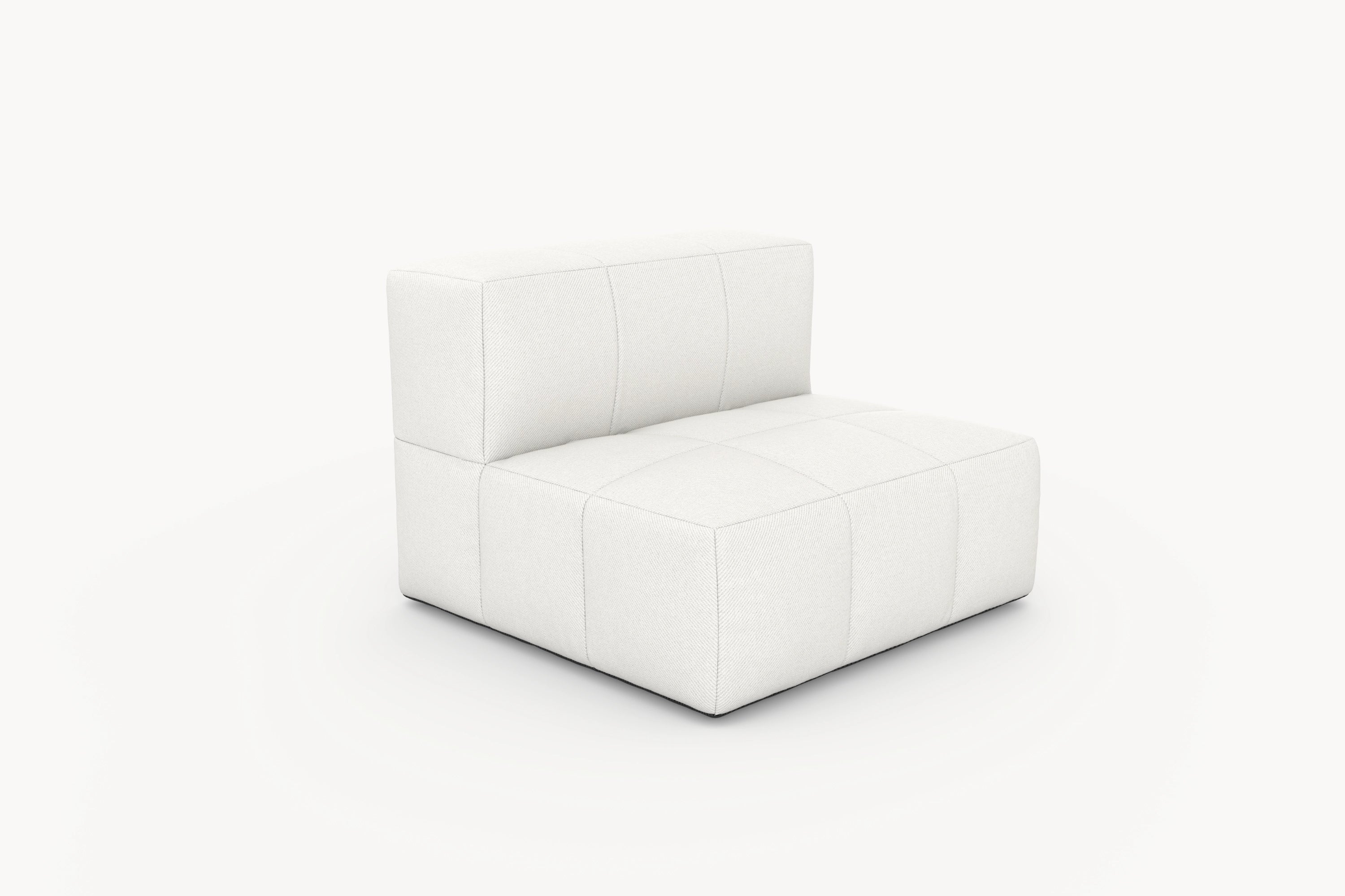 Marshmallow Serie-Bonbon Ecke: Weißer, modularer Sofateil von Finqa. Inspiriert von Kindheitserinnerungen an Marshmallows, zeigt es klare Linien und weiche Polster, ideal für stilvolle, flexible Loungelandschaften.