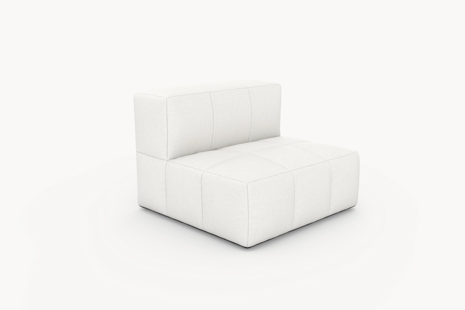 Marshmallow Serie-Bonbon Ecke: Weißer, modularer Sofateil von Finqa. Inspiriert von Kindheitserinnerungen an Marshmallows, zeigt es klare Linien und weiche Polster, ideal für stilvolle, flexible Loungelandschaften.