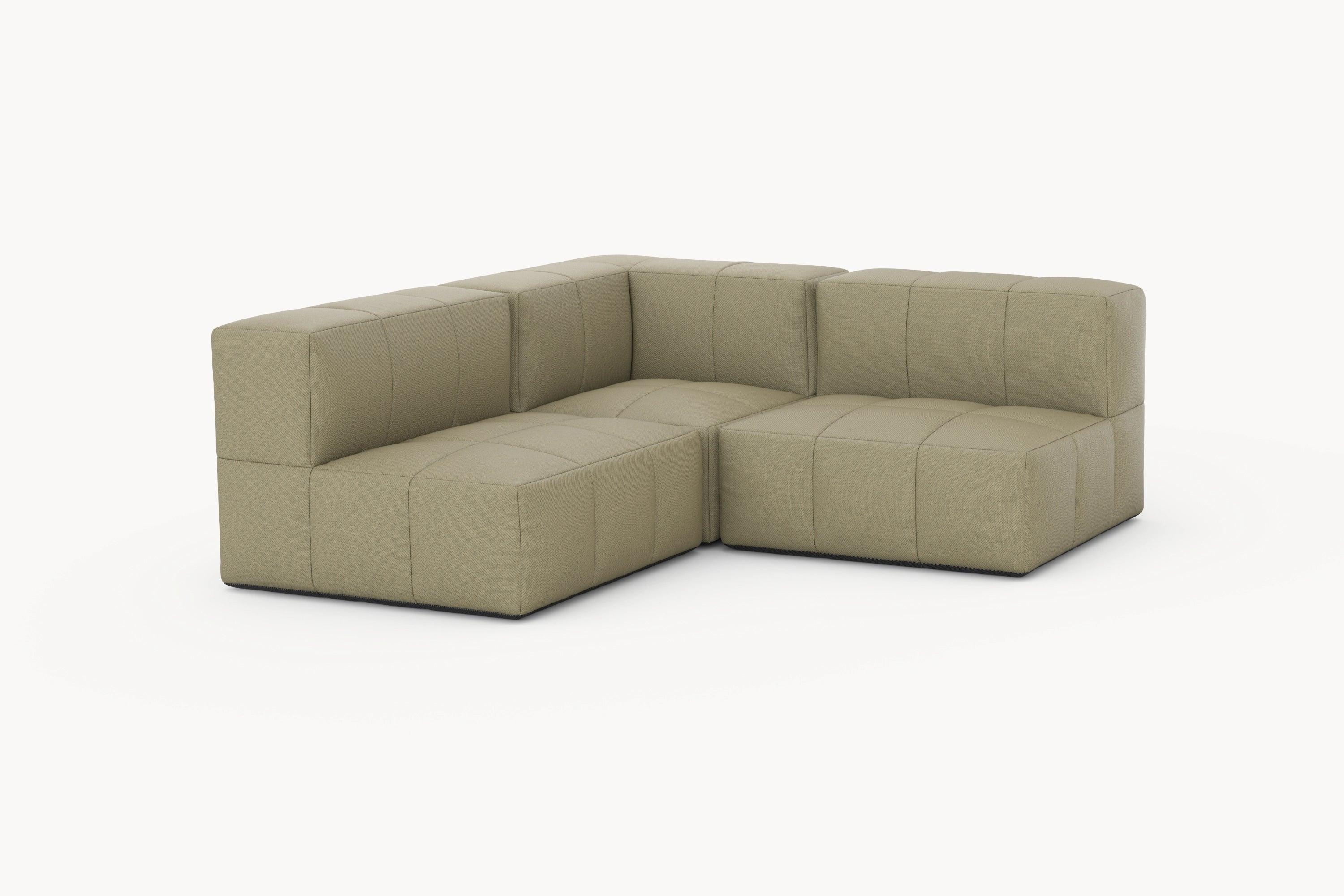Marshmallow Modular Sofa von Finqa: Elegantes, tanfarbenes Sofa mit schwarzen Beinen, inspiriert von Marshmallows. Hochdichtes EPP-Material, robust und umweltfreundlich. Perfekt für individuelle, nachhaltige Outdoor-Gestaltung.