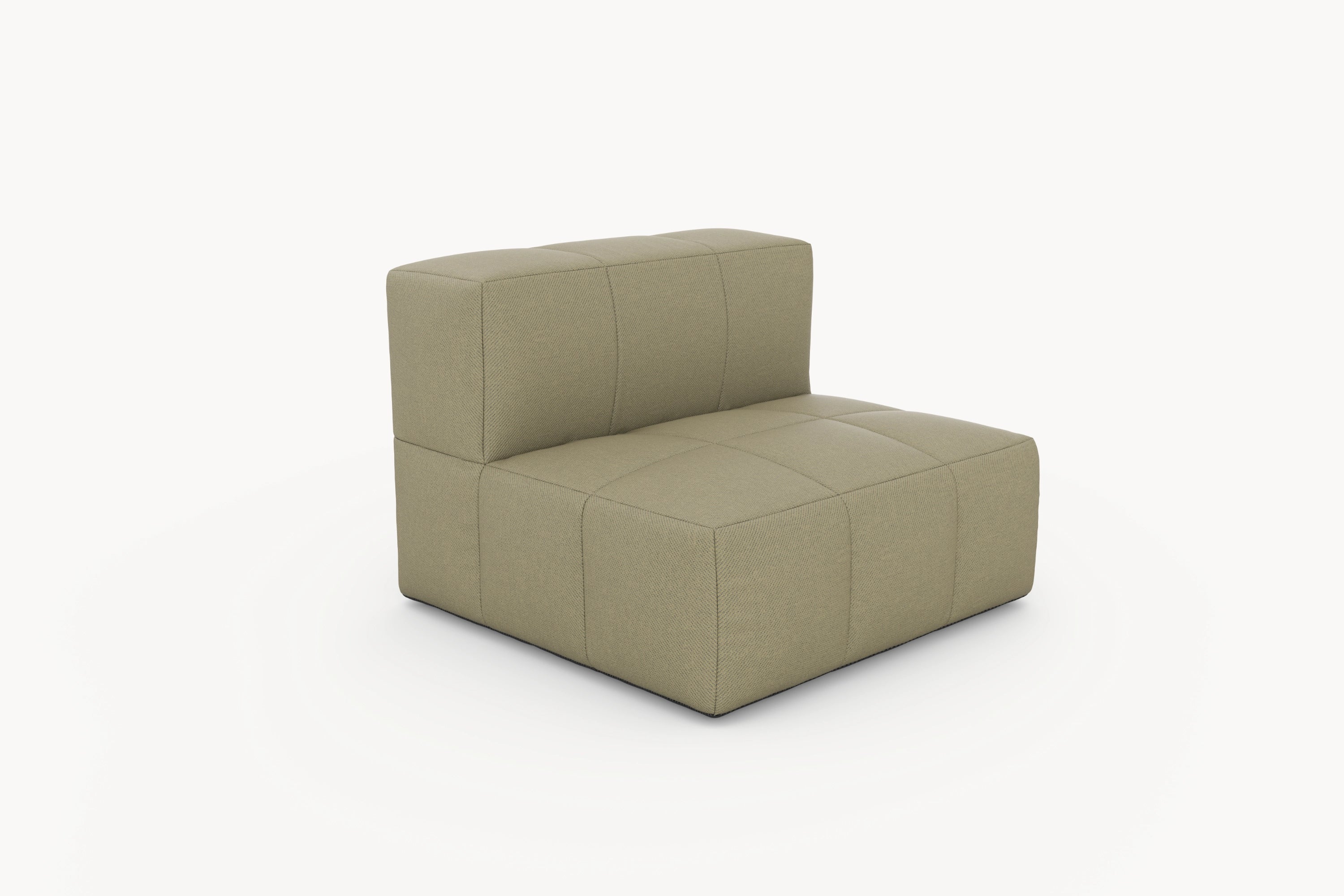 Marshmallow Serie-Bonbon Ecke: Detailaufnahme eines modularen, tanfarbenen Loungemöbels. Inspiriert von Marshmallows, bietet es flexible Gestaltungsmöglichkeiten und nachhaltige Materialien, ideal für stilvolle Außenbereiche.