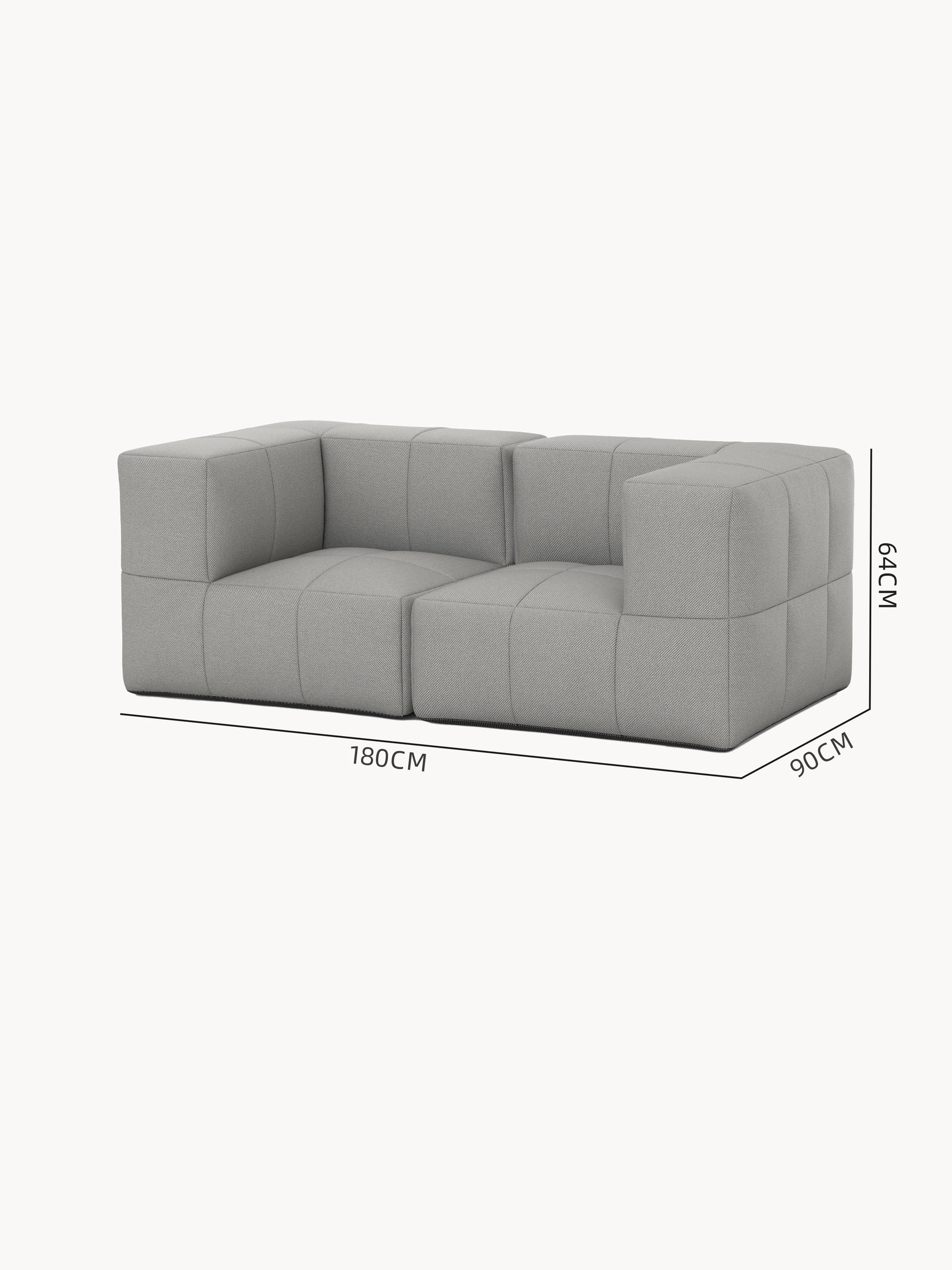 Nahaufnahme des Marshmallow Modular Sofa Set S von Finqa, inspiriert von Kindheitserinnerungen an Marshmallows, zeigt hochwertige, biologisch abbaubare Materialien und modularen Designkomfort für individuelle Gestaltungsmöglichkeiten.