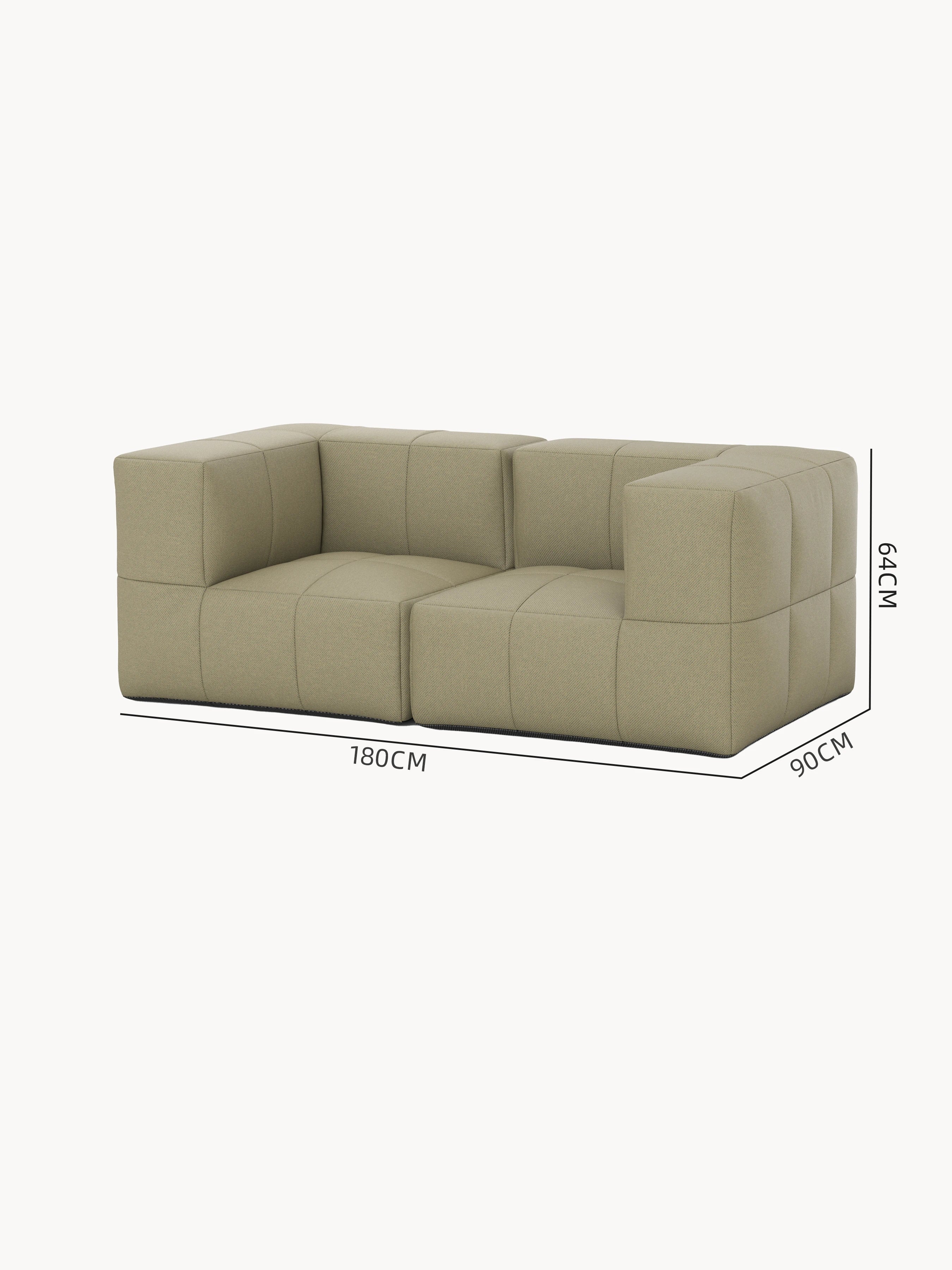Nahaufnahme des Marshmallow Modular Sofa Set S von Finqa, inspiriert von Marshmallows, mit flexiblen, nachhaltigen Modulen und bequemem, umweltfreundlichem Material für individuelle Lounge-Gestaltung im Outdoor-Bereich.