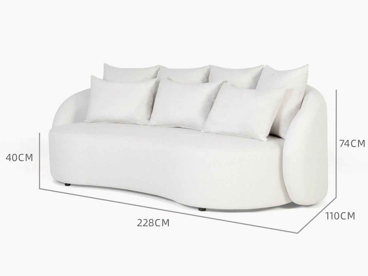 Santorini Garten Loungesofa Set (6-Sitzer) Abmessung