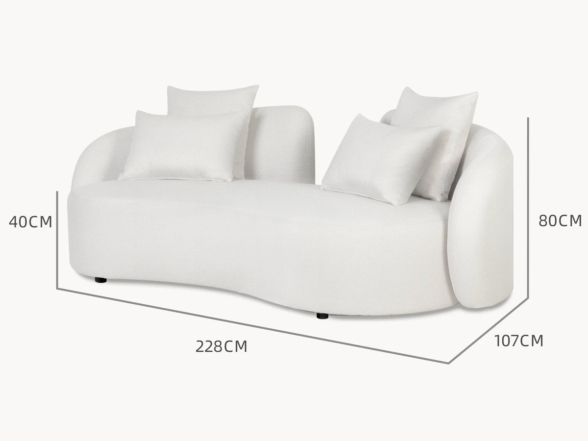 Santorini Garten Loungesofa Set (6-Sitzer) Abmessung