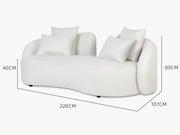 Santorini Garten U-Form Loungesofa (3-Sitzer): Elegantes, modulares Outdoor-Sofa mit sanften mediterranen Linien, inspiriert von Blütenblättern, für flexible Anordnung und luxuriösen Komfort im Außenbereich.