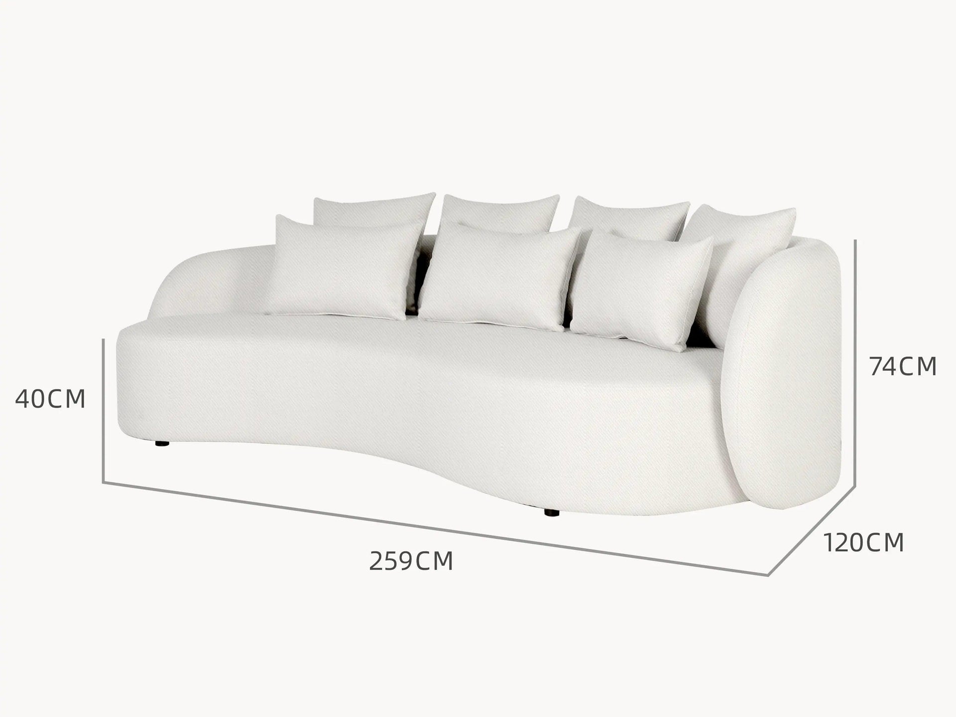 Santorini Garten Loungesofa (3-Sitzer) mit dynamischem Design und mediterranen Linien, bietet vielseitige Nutzung als Dreiersofa oder individuell. Hochwertige Olefin-Stoffe für eleganten Outdoor-Komfort und flexible Anpassungsmöglichkeiten.