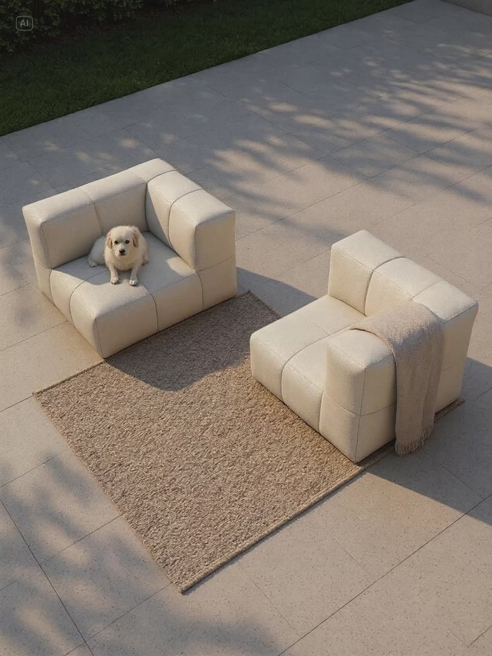 Modulares Garten-Lounge-Set Marshmallow, 2er-Set